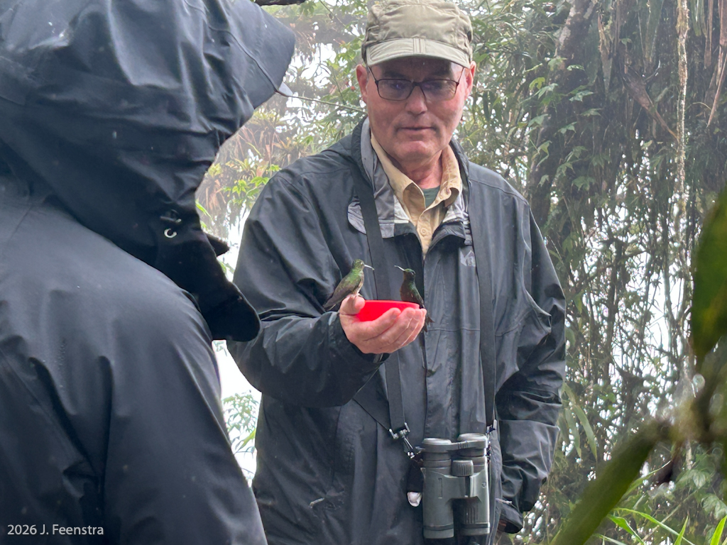 Steven with hummingbirds